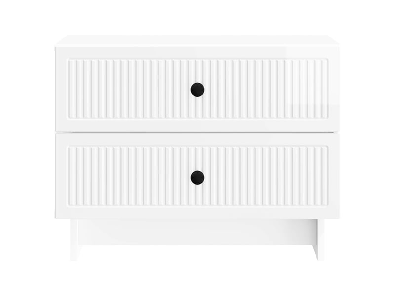  Table de chevet blanc brillant 62 x 34,5 x 47,5 cm  - Conforama D