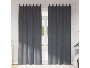 Lot de 2 rideaux, rideaux de fenêtre gris clair 140 x 245 cm velours cf44049
