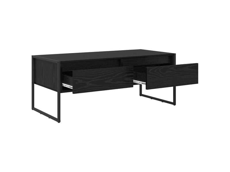  Table basse - table de salon - table à thé chêne noir 100 x 46 x 40 cm bois d'ingénierie  - Conforama E