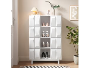 Vitrine coloris blanc 4 étagère(s) TCQPZ - 90.5 cmx135.5 cm