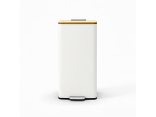 Poubelle de cuisine 20 l 29,5x29,5x56,8 cm fermeture douce métal blanc