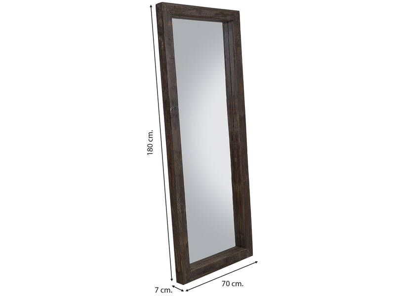  Miroir rectangulaire en bois marron 70x7x180 cm h  - Conforama C
