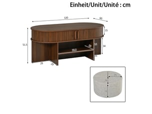 Table basse  coloris bois foncé <strong></strong> <strong></strong>