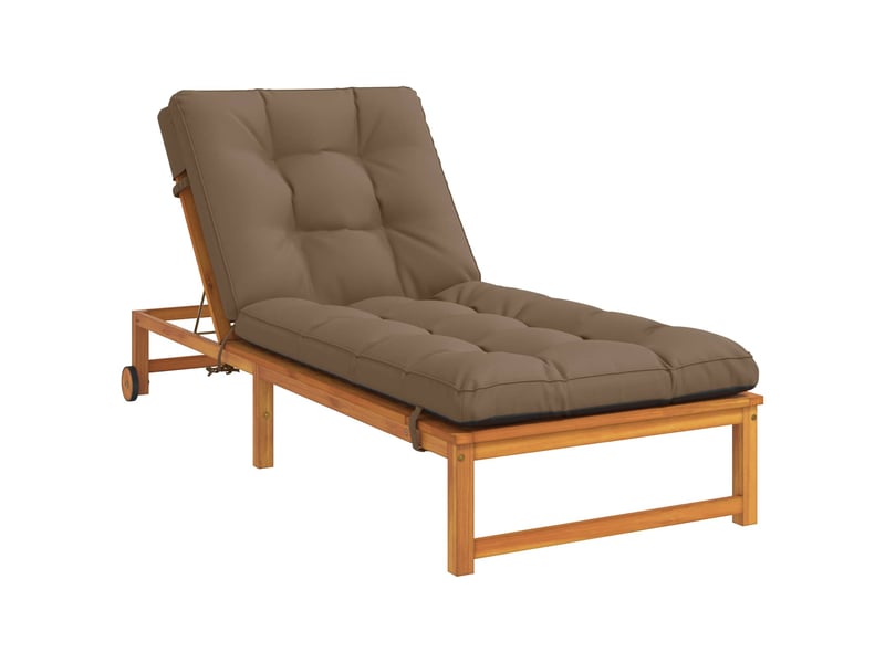  Coussin de transat, coussin pour bain de soleil vianen 100 % polyester taupe 200 x 80 x 8 cm cf56355  - Conforama C