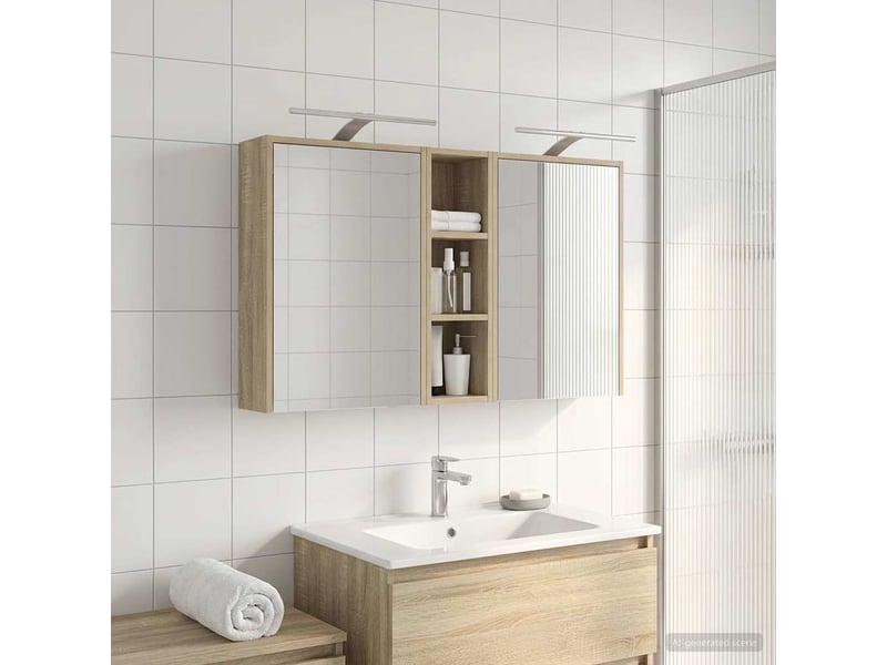 Ensemble de meubles de salle de bain 3 pcs 106x16x62.5 cm shl9289 - Conforama D