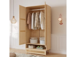 Armoire 3 porte(s) battante 0 tiroir(s) HAVRYA coloris bois clair largeur 90 cm