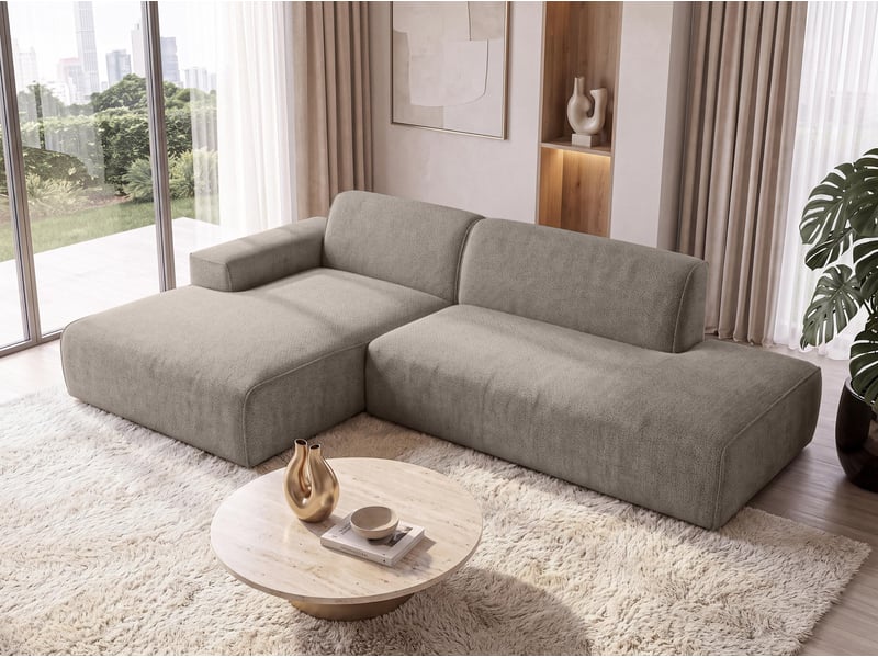  Canapé d'angle marron didim duo, 288 cm, tissu velours, modčle indépendant g Didim Duo - Conforama D
