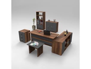 Ensemble de mobilier de bureau avec bureau et rangements korithor