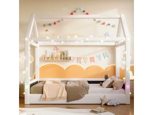 Lit simple 90x200 cm <strong></strong>  <strong>CozyNest</strong> coloris beige