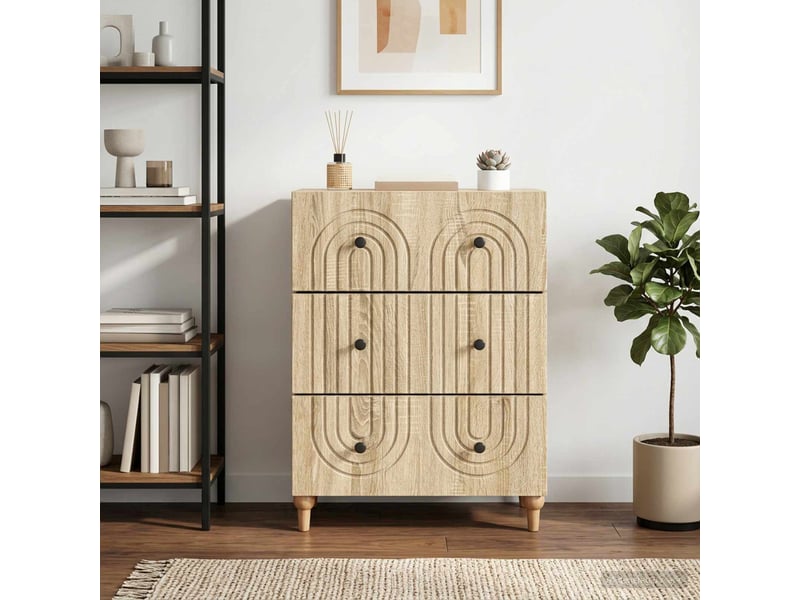  Armoire de rangement bureau, armoire à tiroirs chêne sonoma 66 x 34,5 x 90 cm shl7866  - Conforama B