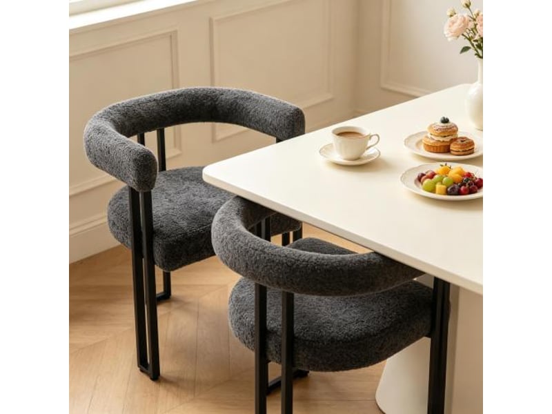  Chaises confortables - salle à manger et salon - dossier et accoudoirs intégrés - cafélecturemaquillage, lot de 2  - Conforama D