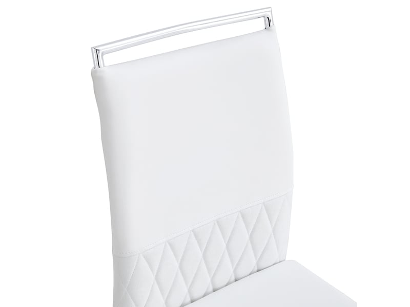  Lot de 4 chaises de salle à manger 42x48x95 cm dossier haut métal blanc  - Conforama D