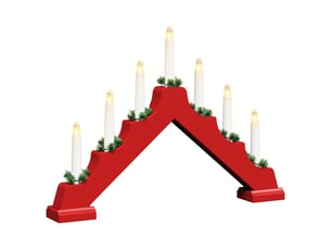 Pont de bougie de noël rouge 39.5 x 5 x 29 cm pin massif cf62262