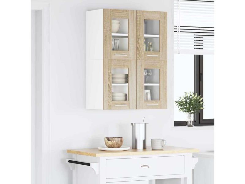 Meuble de rangement, armoire suspendue 2 pcs chêne sonoma bois d'ingénierie shl1210 - Conforama D