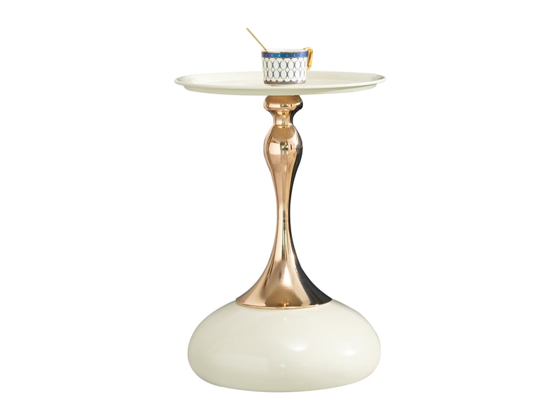  Table d'appoint ronde, avec plateau et base en métal, pour salon et chambre, 44 × 41 × 20 cm  - Conforama A