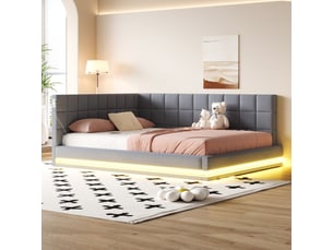 Lit banquette 160x200 cm <strong></strong>  <strong>Fay Lum</strong> coloris gris