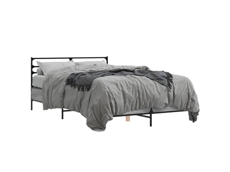  Lit double- lit adulte -  cadre de lit sans matelas sonoma gris 135x190 cm  - Conforama A