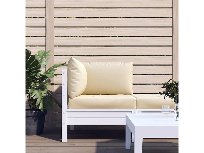  Lot de 3 coussins de palette, coussins de canapé beige tissu oxford cf59657  - Conforama B