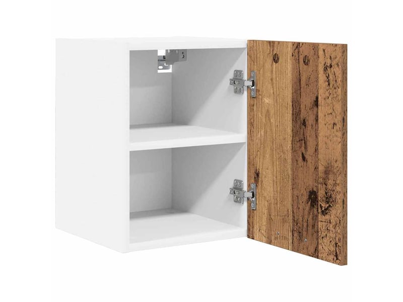  Meuble de rangement cuisine, armoire suspendue bois ancien et blanc 30x31x40cm  - Conforama E