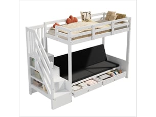 Lit superposé 90x200 cm <strong></strong> <strong></strong> coloris blanc