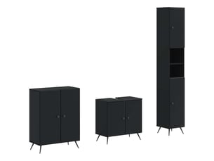Ensemble de meuble de salle de bain 3 pièces breda noir cf63357