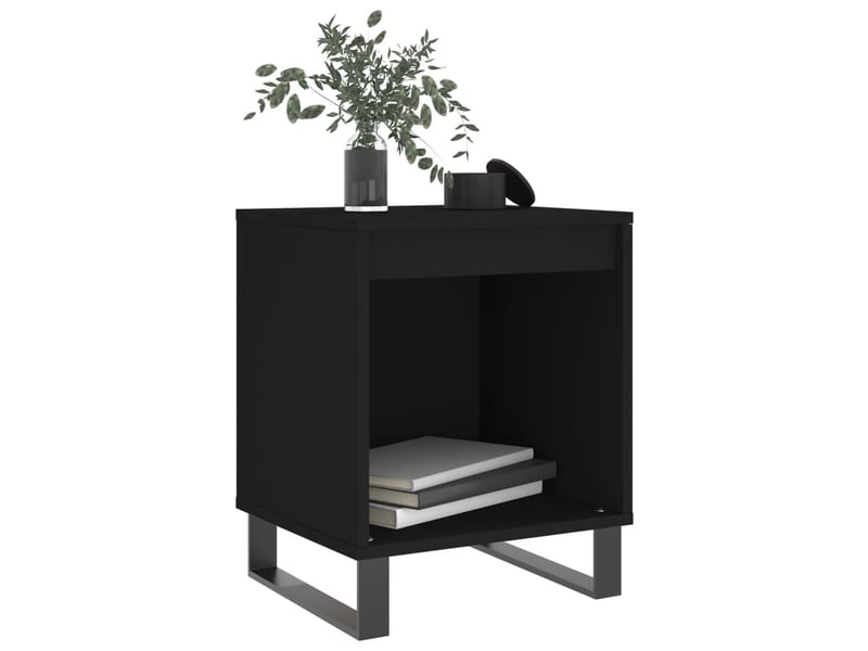  Lot de 2 tables de chevet - cabinet de chevet - table de nuit noir 40x35x50 cm bois d’ingénierie  - Conforama B