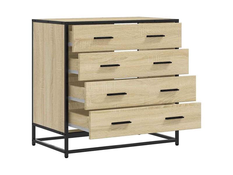  Commode chambre adulte, armoire à tiroirs chêne sonoma 70x41x70cm bois d'ingénierie shl867  - Conforama E