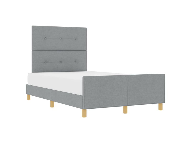  Lit double- lit adulte -  cadre de lit avec tête de lit gris clair 120 x 190 cm tissu  - Conforama A