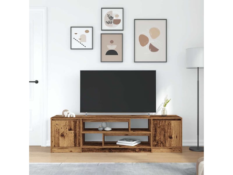 Meuble tv - banc tv - meuble de rangement vieux bois 188,5x41x50 cm bois d'ingénierie  - Conforama C