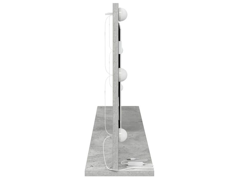 Miroir de vanité, miroir de coiffeuse gris béton 100 x 45 x 18 cm rectangulaire cf62773 - Conforama E