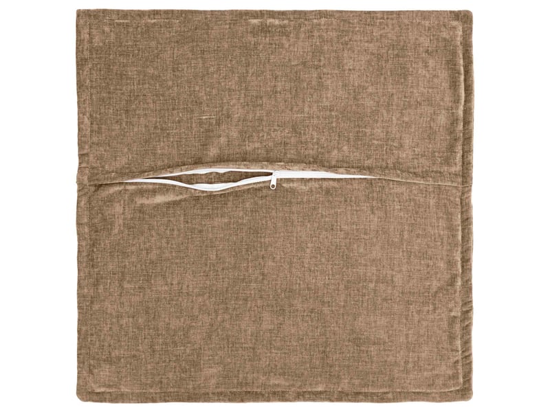  Lot de 6 housses de coussin houten marron 35 x 35 cm tissu chenille cf49846  - Conforama D