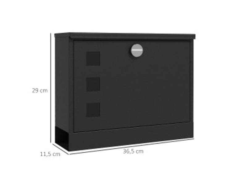 Boîte aux lettres 36,5x11,5x29 cm verrouillable métal noir - Conforama E