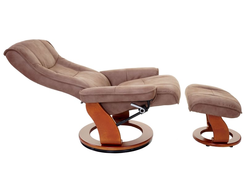 Mca fauteuil relax hamilton, fauteuil de télévision + tabouret, tissu, charge max. 130kg - marron antique miel - Conforama D