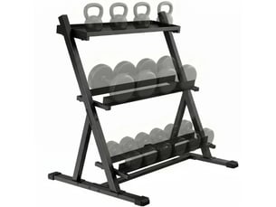 Support à haltères en acier à 3 niveaux, capacité 200 kg, 88 x 66 x 88 cm, noir