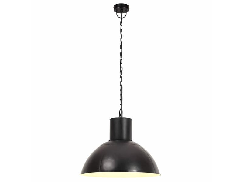  Lampe suspendue, suspension luminaire 25 w noir rond 48 cm e27  - Conforama D