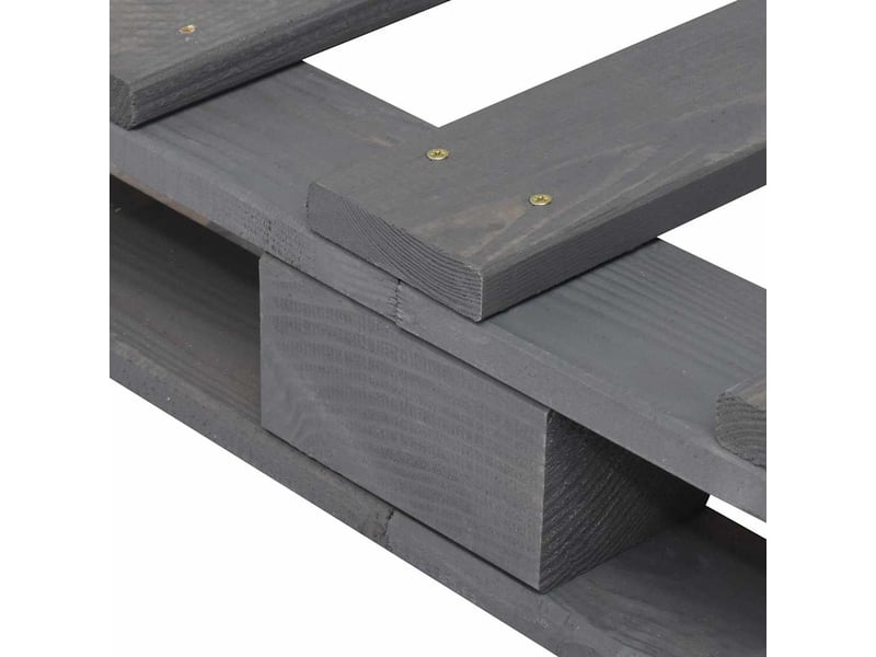  Lit double- lit adulte -  cadre de lit de palette sans matelas gris 200x200cm bois massif  - Conforama D