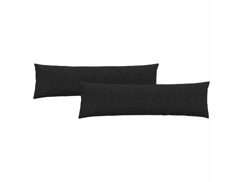  Lot de 2 coussins de canapé, coussins décoratifs tissu noir 145 x 40 cm cf58909  - Conforama A