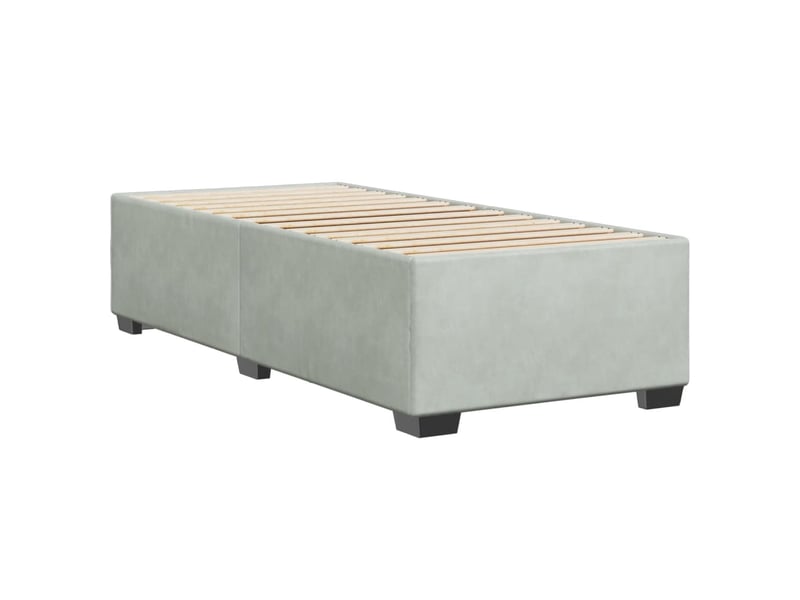  Lit simple- lit adulte -  cadre de lit sans matelas gris clair 100x200 cm velours  - Conforama B