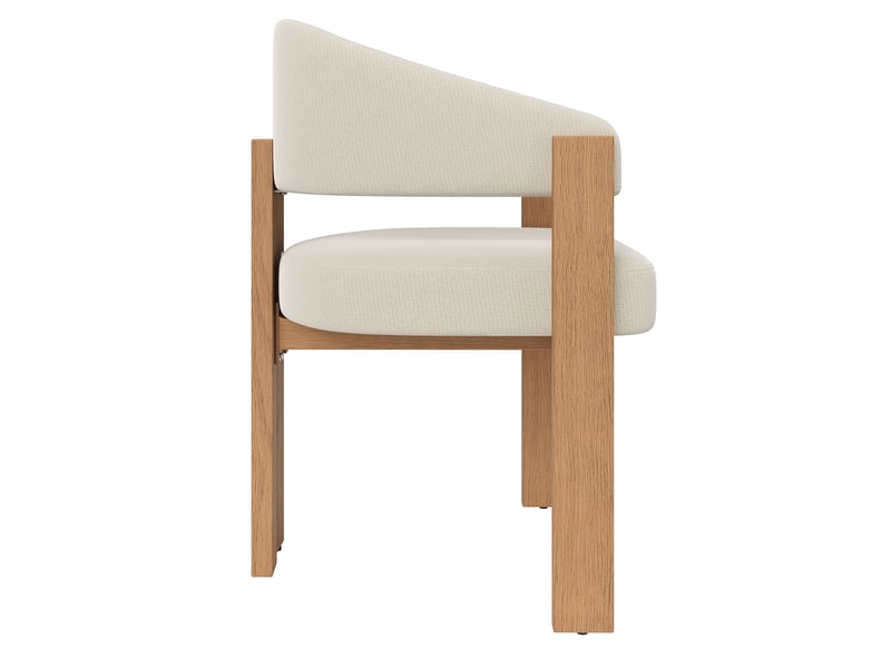  Lot de 6 chaises de salle à manger 49x47x78cm, beige et naturel, métal, effet bois, mobilier de cuisine, rembourrage épais  - Conforama D