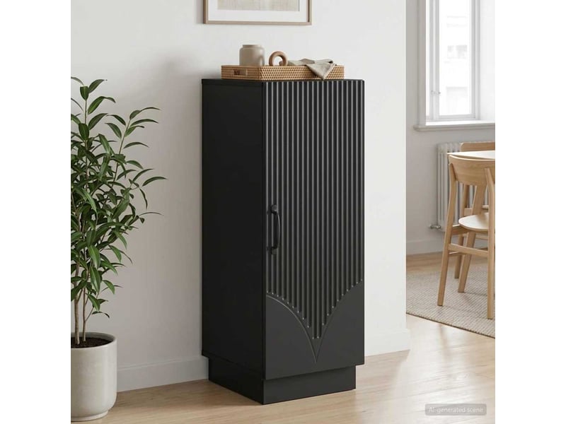 Buffet - bahut - meuble de rangement noir 33 x 34,5 x 87 cm bois d'ingénierie - Conforama D
