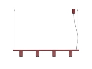 Lustre rayo 4 bordeaux aluminium moderne 208x122x6cm