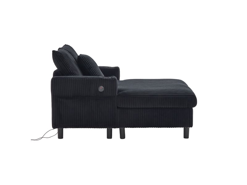  Fauteuil chaise longue xxl usb led avec porte-gobelets latéraux éclairage d’ambiance confort premium  - Conforama E