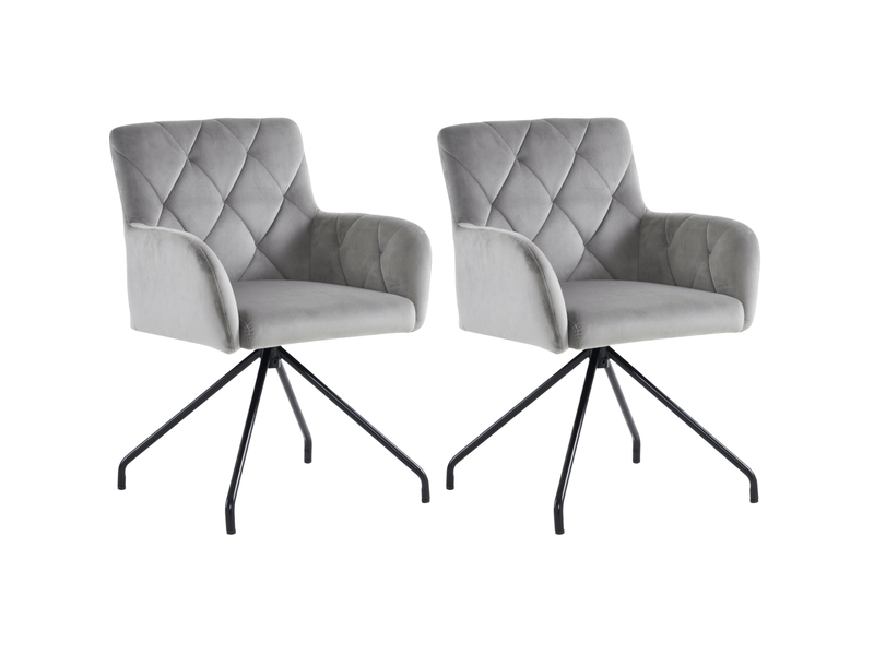  Canapé droit 2 pl 178x86x70 cm, assise généreuse, sans montage, meuble salon et meuble bureau, revêtement velours côtelé gris  - Conforama A
