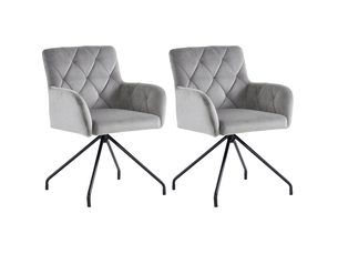 Canapé droit compressé fixe HAVRYA  2 places Velours côtelé Gris