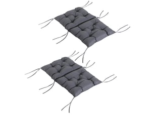 Lot de 2 coussins gris pour chaises à dossier bas, en mousse épaisse, pour votre confort au quotidien