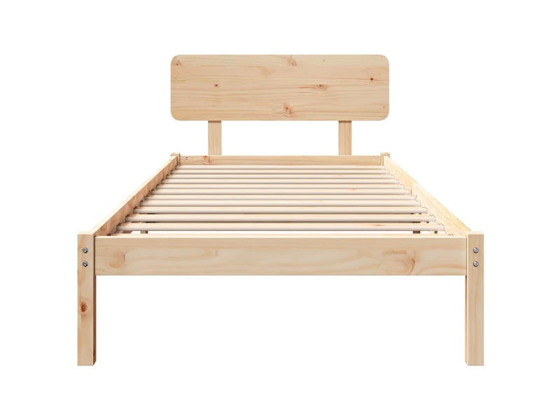  Lit simple- lit adulte -  cadre de lit avec tête de lit naturel 80 x 200 cm pin massif  - Conforama B