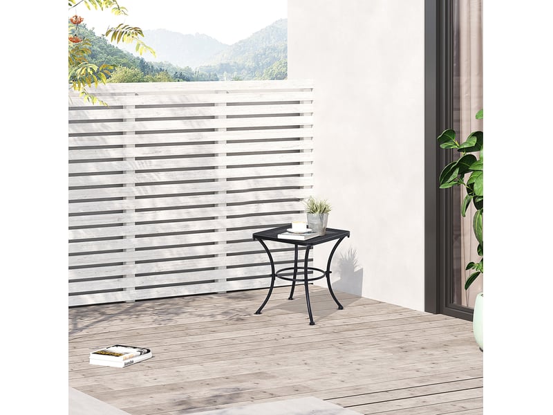  Table d'appoint de jardin en métal noir 45x45x50 cm – plateau mesh – pour terrasse et balcon  - Conforama B