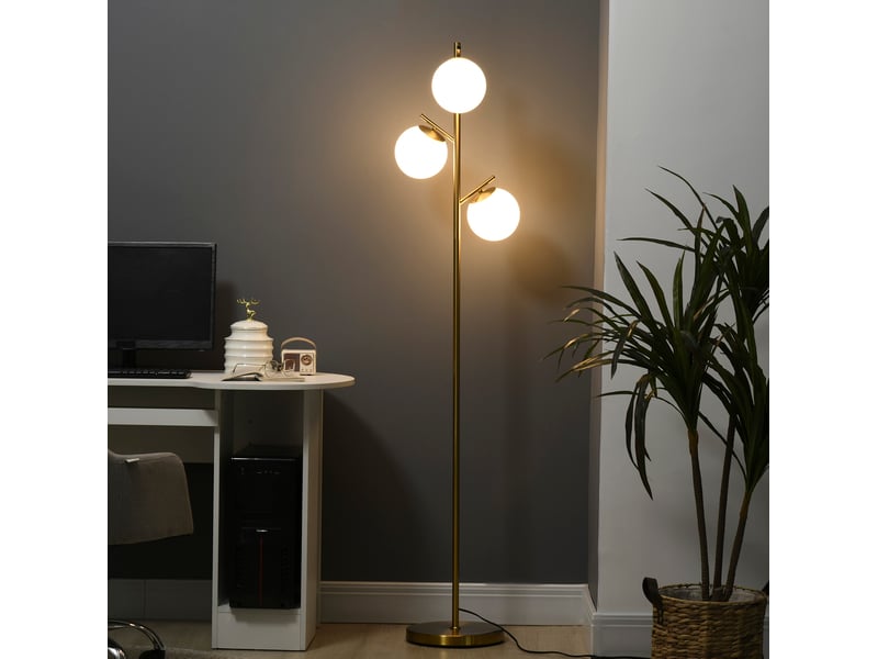  Lampadaire 27x169 cm design moderne métal doré  - Conforama B