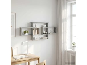 Étagère flottante, étagère murale gris béton 130 x 10 x 50 cm bois d'ingénierie cf42336