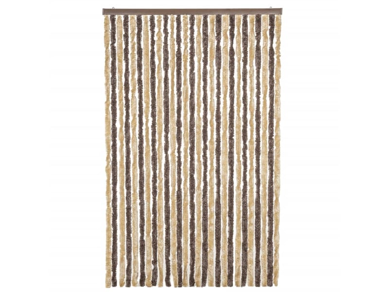 Rideau anti-mouches, moustiquaire marron foncé et beige 118x220 cm chenille cf43569  - Conforama C